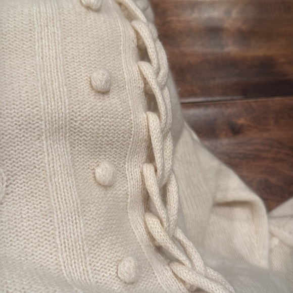 Autumn Cashmere Cream Crew Neck Sweater with Textured Knit - Picture 6 of 6
